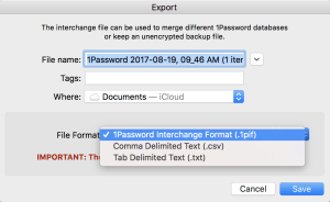 1password export passwords to excel