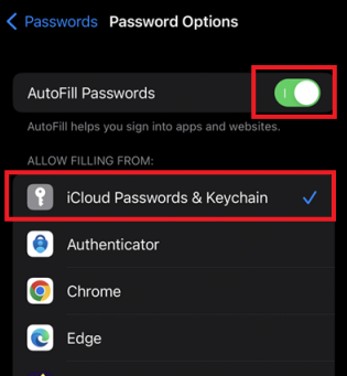 Apple ID Autofill Passwords