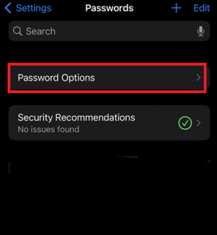 Apple ID Password Options