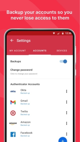 Accounts Managed in Authy