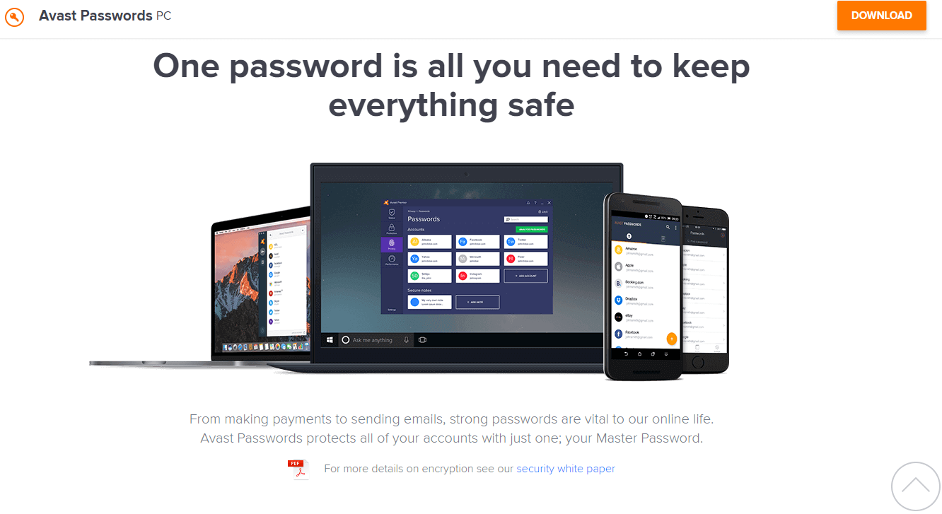 sync avast passwords