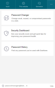 Extra Functions in Dashlane Add-on