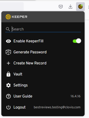 Keeper Browser Extension