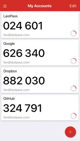 LastPass Authenticator App One-Time Passcodes