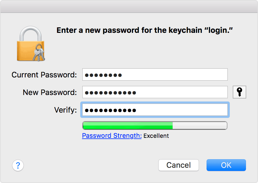 Keychain password change