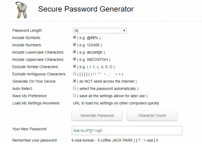 random safe password generator