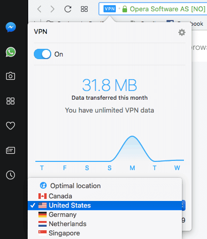 Opera's Built-In VPN