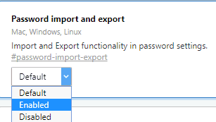 Enabling Import and Export in Opera