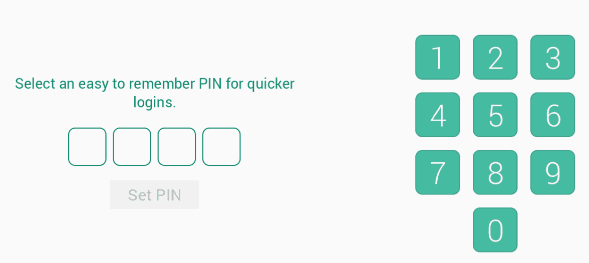 Accessing the App With PIN Code