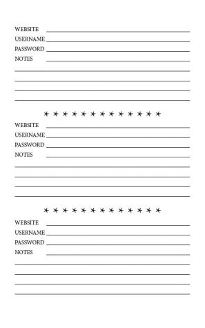 password notebook page