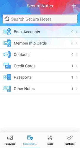 Secure Notes in the Trend Micro Password Manager App