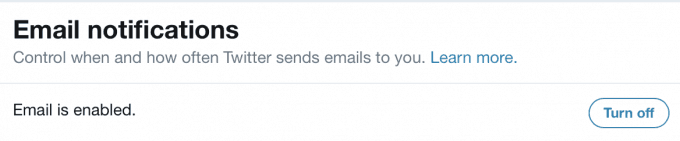 Twitter email notifications